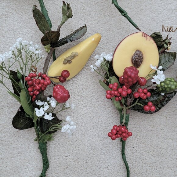 Fruited Holiday Floral Sprigs: Apples & Pears/Set of 14